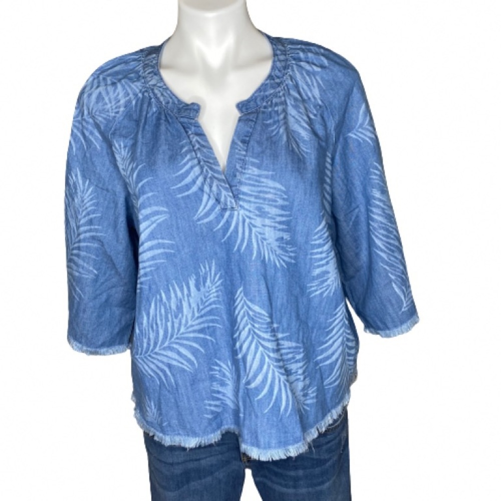 Joes Jeans Kailani Palm Print Chambry Top
